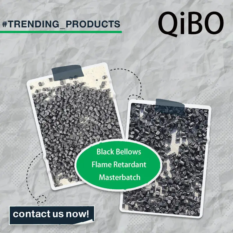 Qibo P03 Factory pp Harness Corrugated Tube Black Bellows pp granule UL94 V0  PP  Flame Retardant Masterbatch filler pellet
