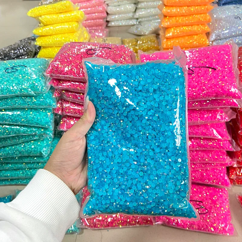 Factory Direct Sales Jelly AB Resin Rhinestones Transparent Bulk Package For DIY Craft