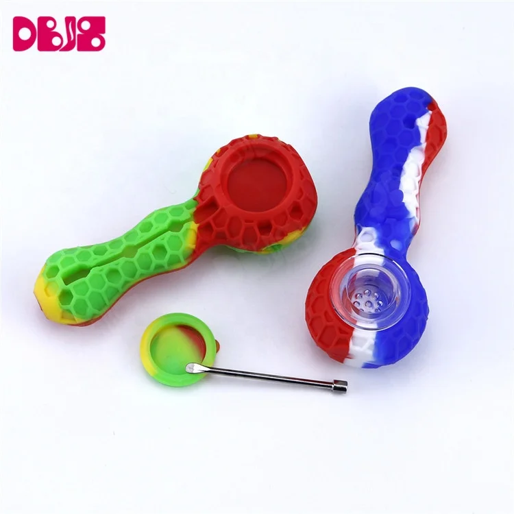 Modern Silicone Smoke weed honeybee travel hand tobacco smoking pipes