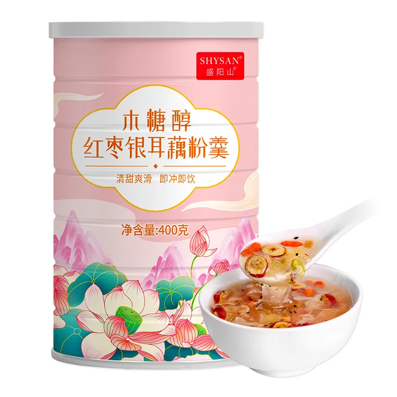 400g instant red dates and white fungus lotus root powder granules Lotus root powder for breakfast