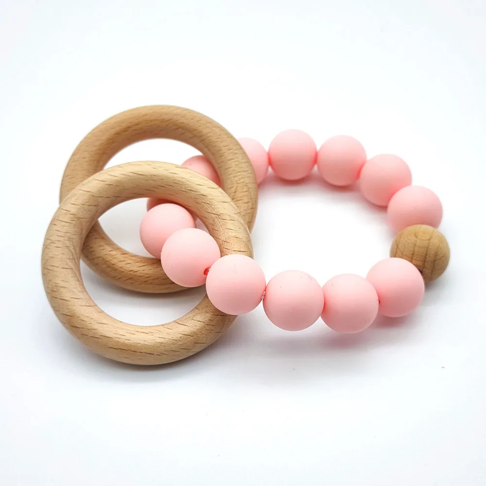 Wooden Baby Teether Silicone Toy Baby Shower Gift Beech Wood Rings Silicone And Wooden Baby Teether For Mouth Explore