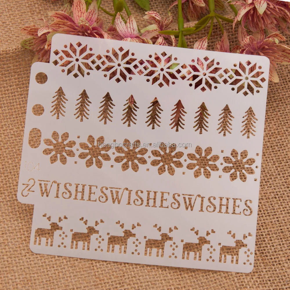 Christmas Customizable Craft Laser Cut Card Making Plastic Reusable Mandala Template Drawing Stencils Sets For Wall Painting