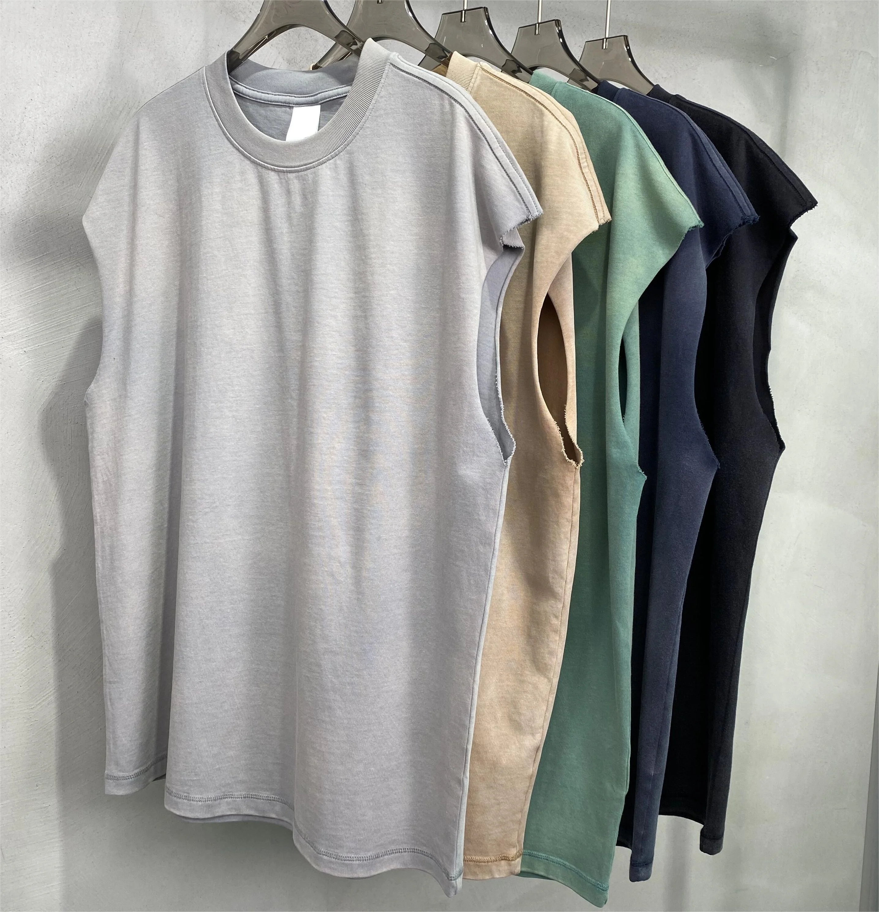 High Quality Print Dtg Washed Tank Top Oversized Custom Tank Top Blank T Shirts Tank Top T-shirt Vest For Men Streetwear