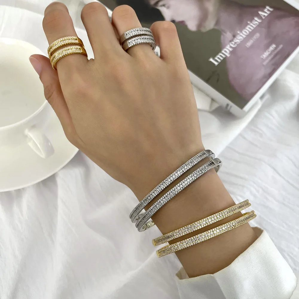 dubai gold plated jewelry cubic zirconia wedding bangle bracelet