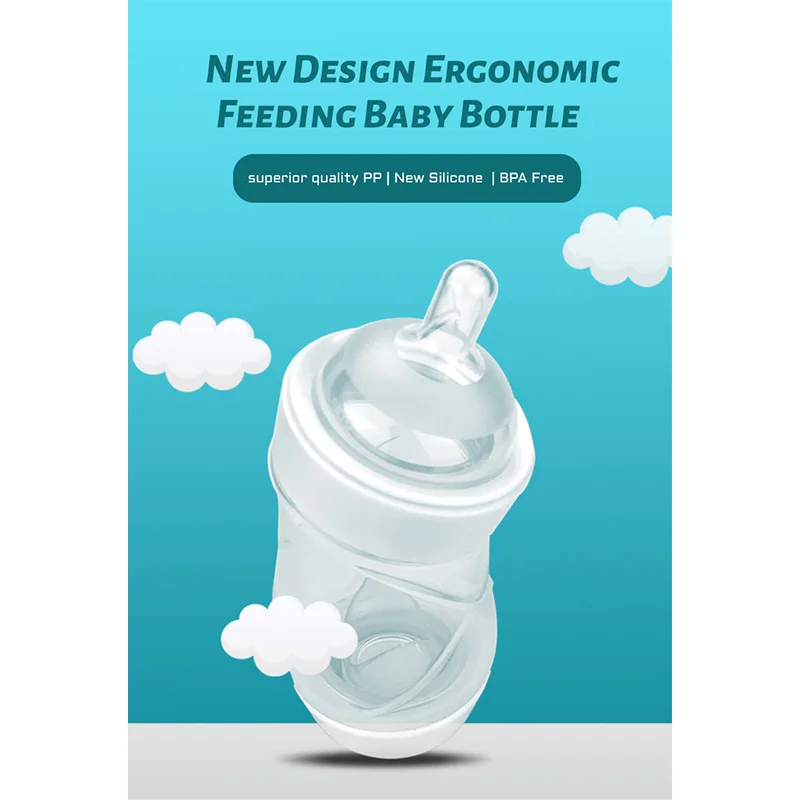 Factory wholesale silicone baby milk bottle set