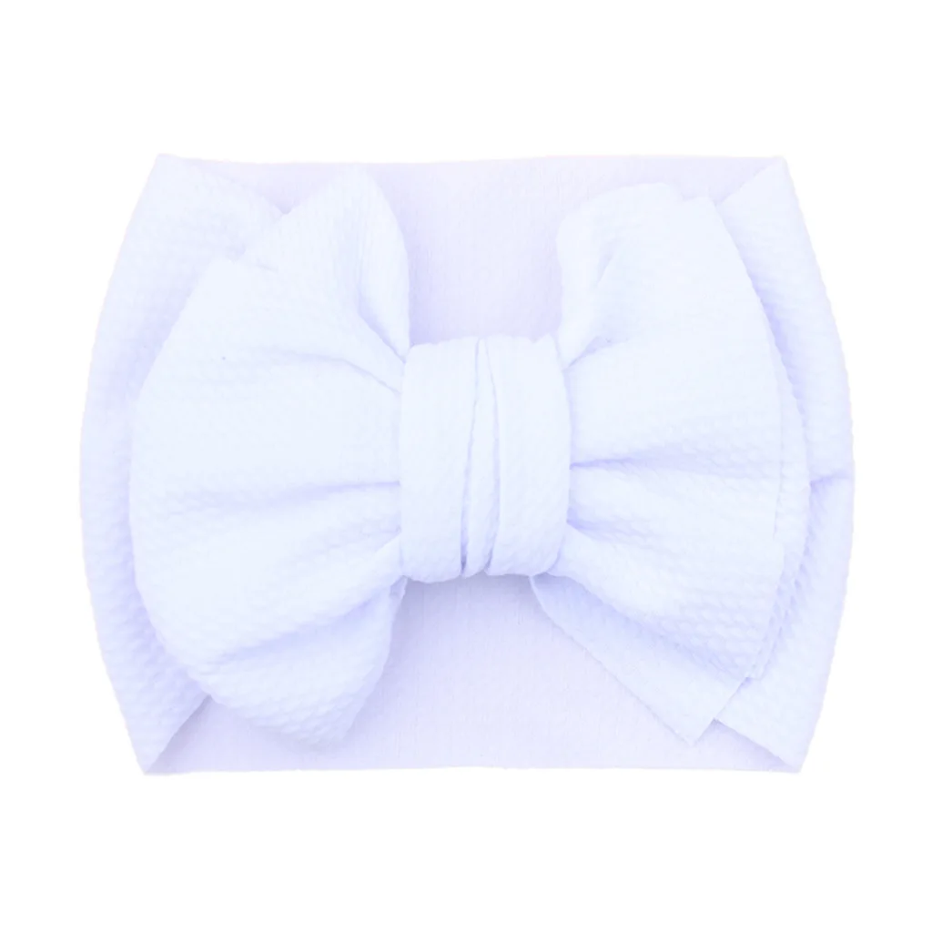 New Big Bowknot Baby Headband Solid Color Elastic Newborn Infant Hair Band Turban Baby Girls Hair Accessories