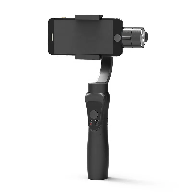 Gimbal stabilizer for smartphones with motion sensing mode. Real-time video recording of facial objects. Tracking motion time sh