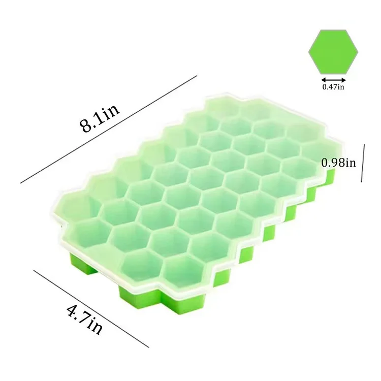 37 Grids Honey Comb Ice Mold Children Ice Cube Trays With Lid Square Cube For Kitchen Bar Accessories
