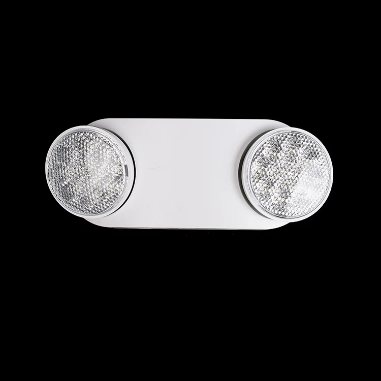 White Led 2.4w High Brightness Exit Wall Mounted Led Emergency Light Rechargeable Twin Spot Head