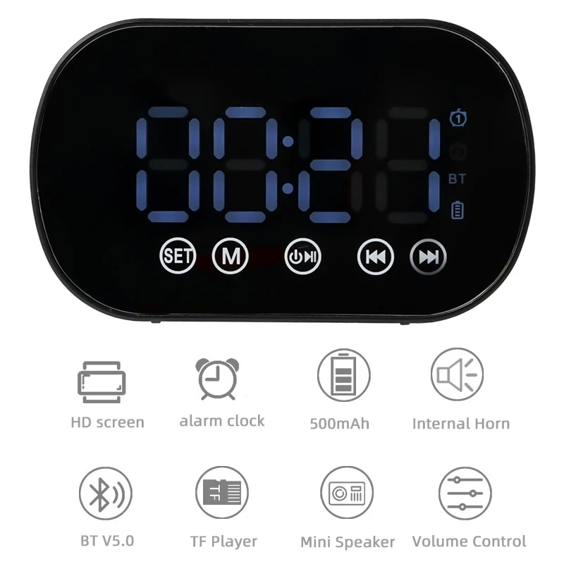 Modern Simplicity New High Volume Rechargeable Home Student Small Clock Subwoofer Speaker