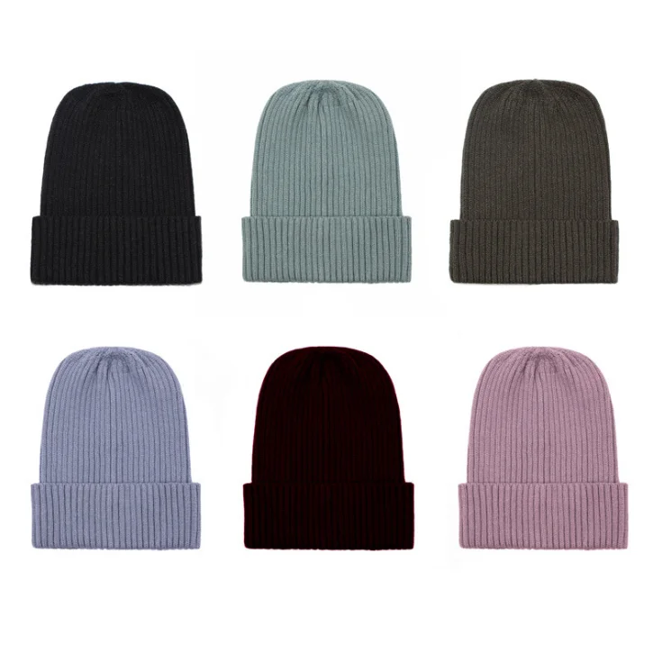 Customized solid color elastic wool hat   Multifunctional Handmade Winter Hats for men