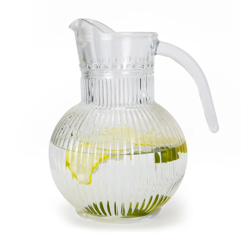 Factory Wholesale Durable 2000mL Glass Pitcher With Handle Drinking Jug For Water Juice