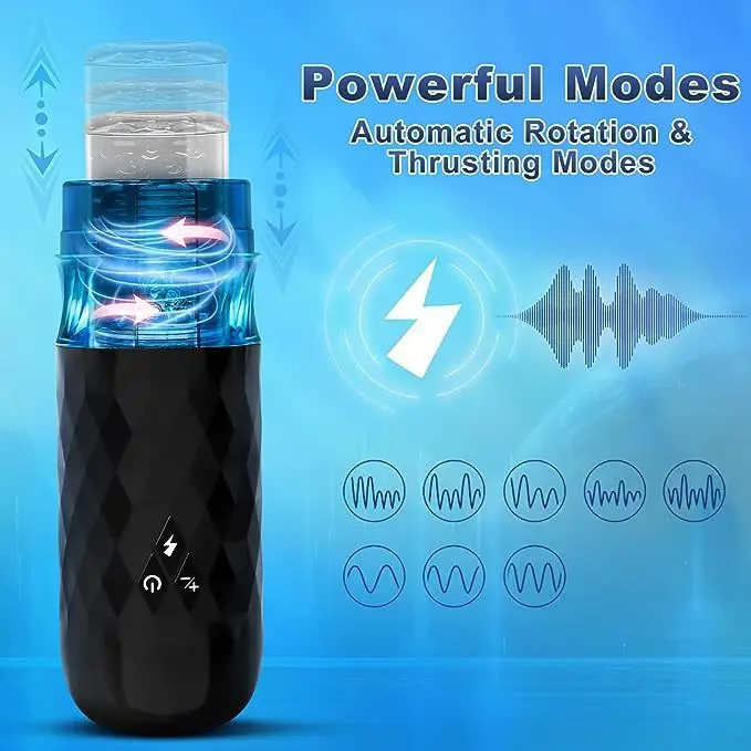 electric male masturbator machines thrusting rotating hands free adult pocket pussy stroker penis pump sex toys for men