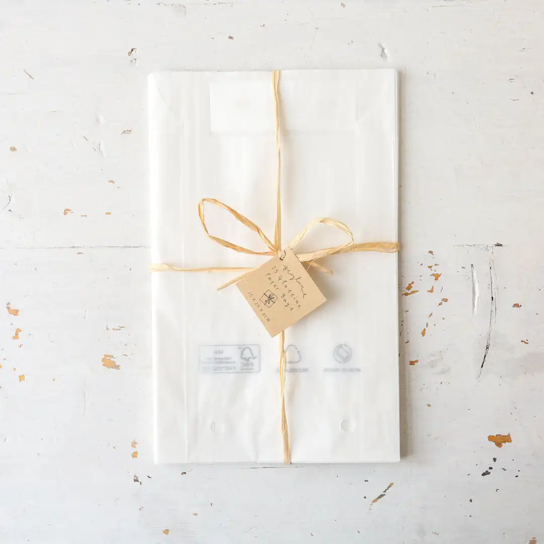 Eco-friendly Waxed Treat Semi Transparent Customized Glassine Paper Bag Envelope Printed Clothing Packaging