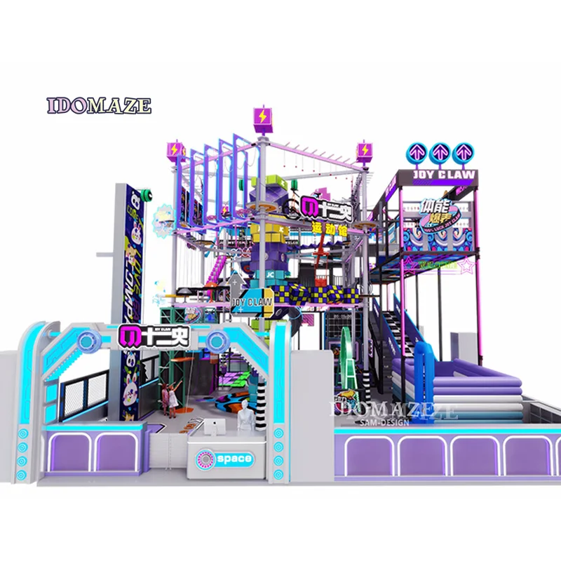 IDO MAZE High Quality Adventure Indoor Imported Wood Rope Course Adventure Park