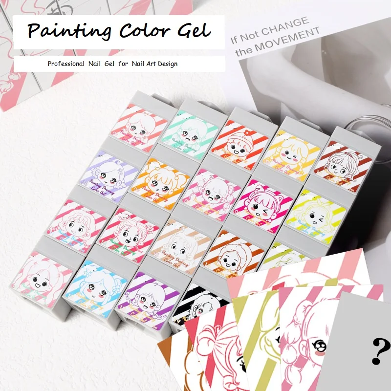 2024 NO Wash Quick Drying Nail Painted Gel Building Block Filling Cartoon Sticker Style Full Color Silky Smoothness Clapping Gel