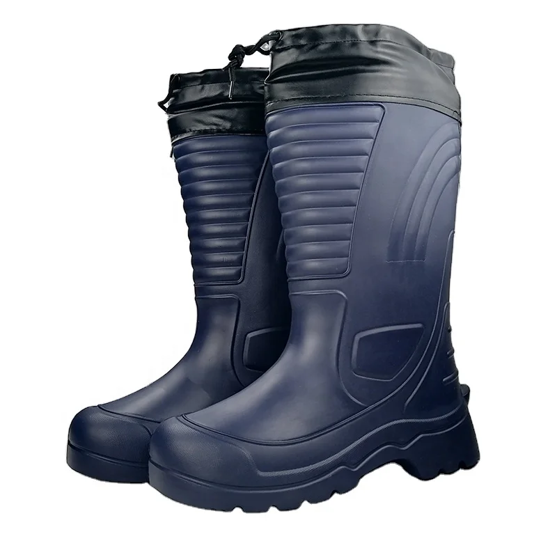 Темно-синие Дешевые Высококачественные Защитные дождевые сапоги из ЭВА, водонепроницаемые сапоги, мужские сапоги