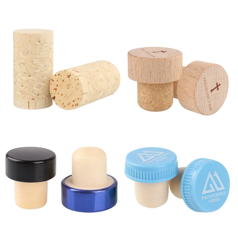 Plastic Bar-Top cork stopper Wood Bottle Stopper Straight Wine Bottle Corks Plug Sealing Cap Beer Bottle Corks