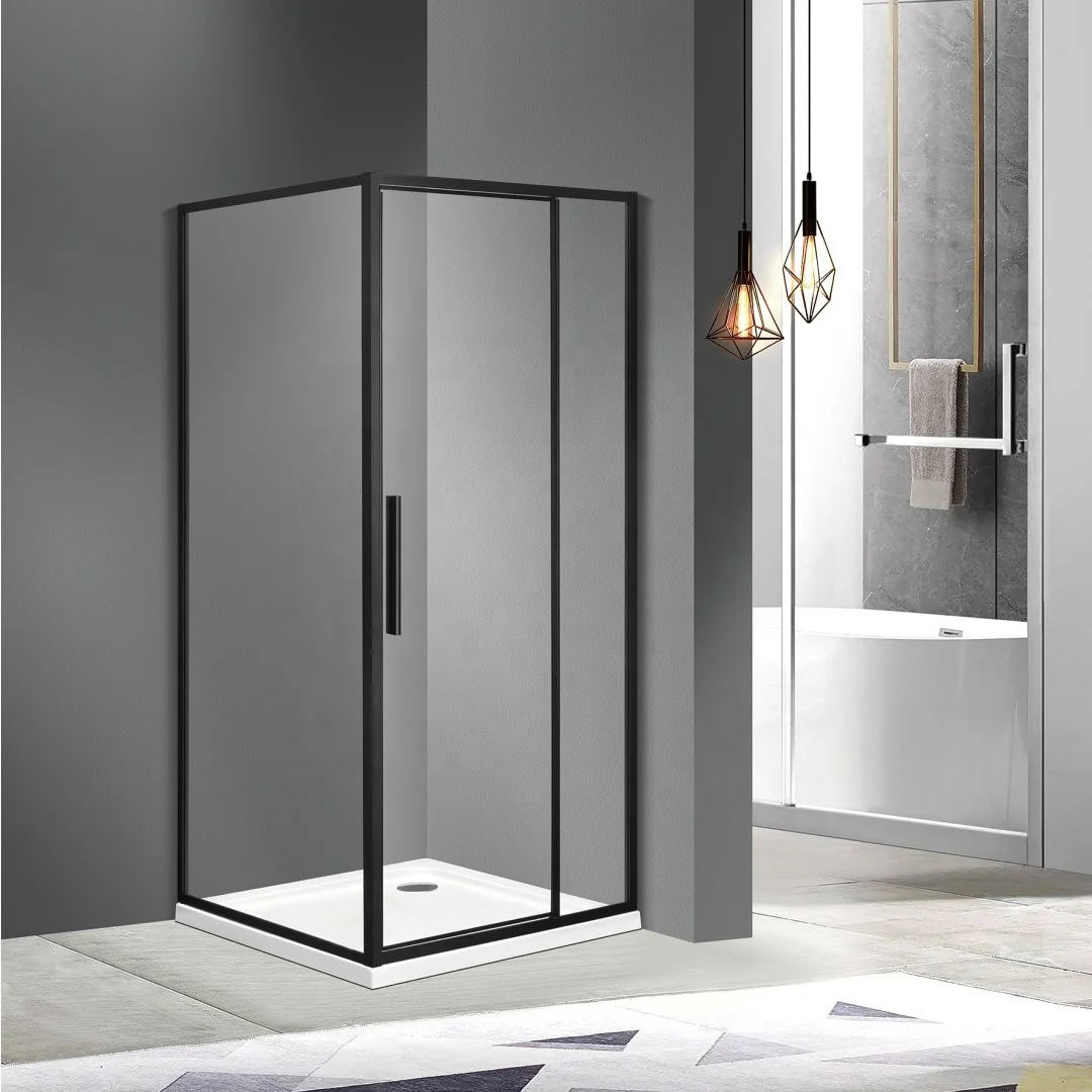 Aokeliya modern waterproof shower enclosure with framed tempered glass doors for home or hotel