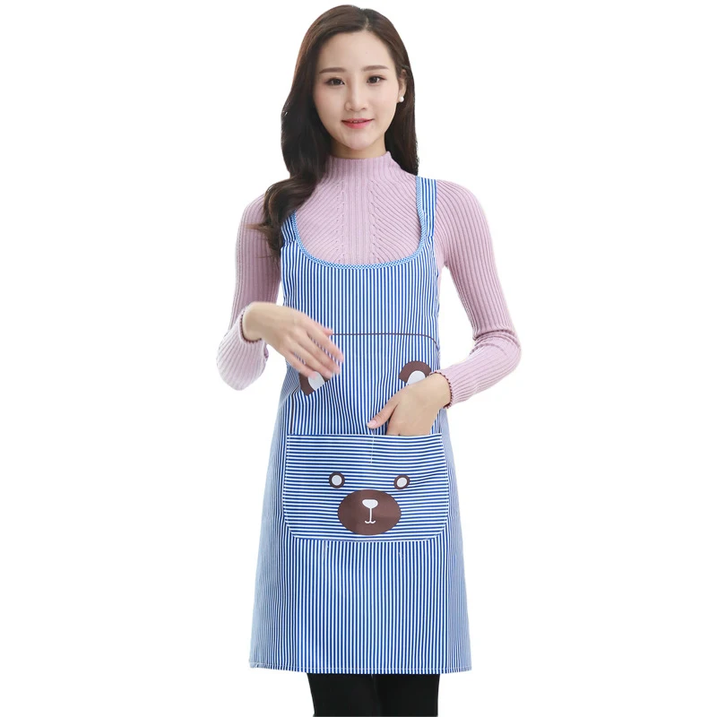 Cute Double Shoulder Strap Oil Proof Kitchen Apron for Cooking and Cleaning Apron Custom Logo