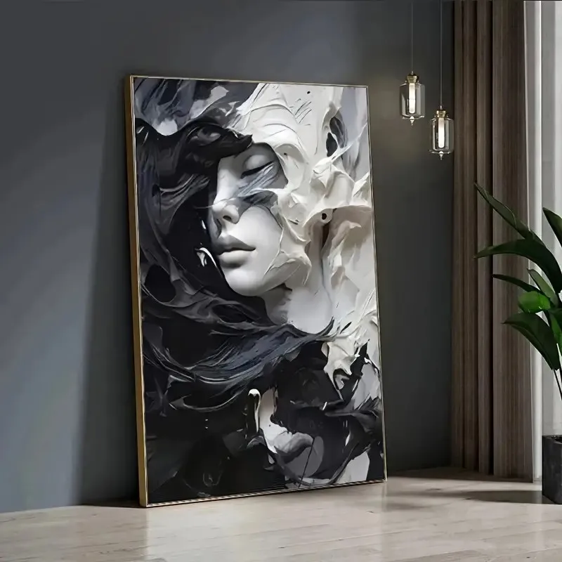 Modern Abstract 3D Face Canvas Art Print Wall Decorative Painting And Wall Art