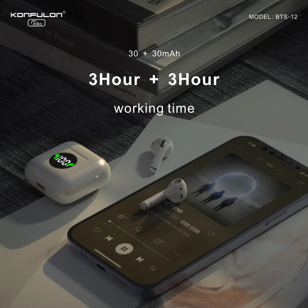 Беспроводные наушники Konfulon V5.0 TWS с зарядным чехлом Hi-Fi Смарт-наушники для