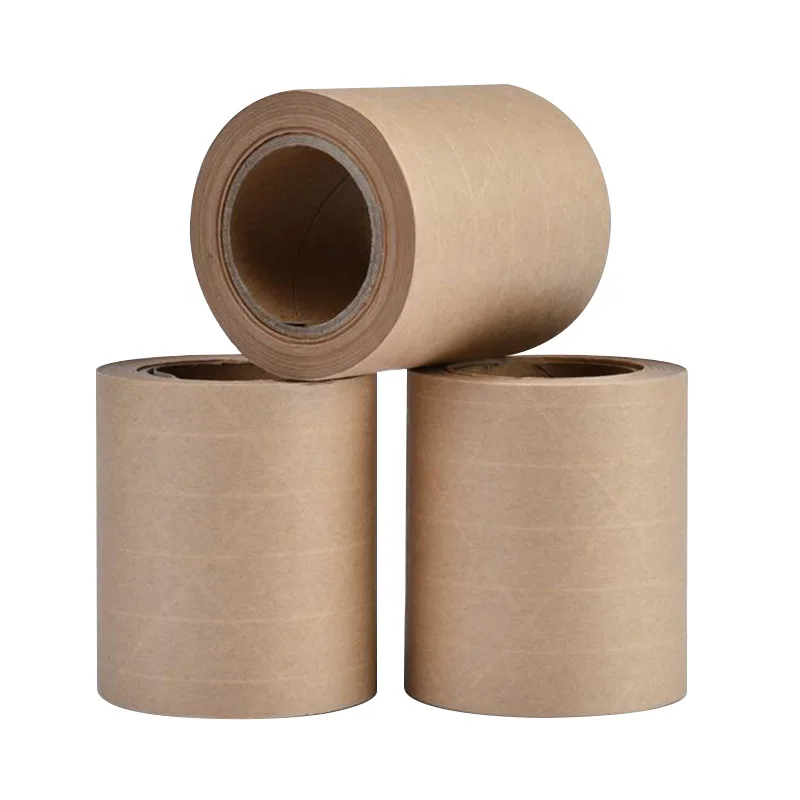 Water Activated Paper Tape High viscosity Biodegradable fiber reinforced kraft paper tape
