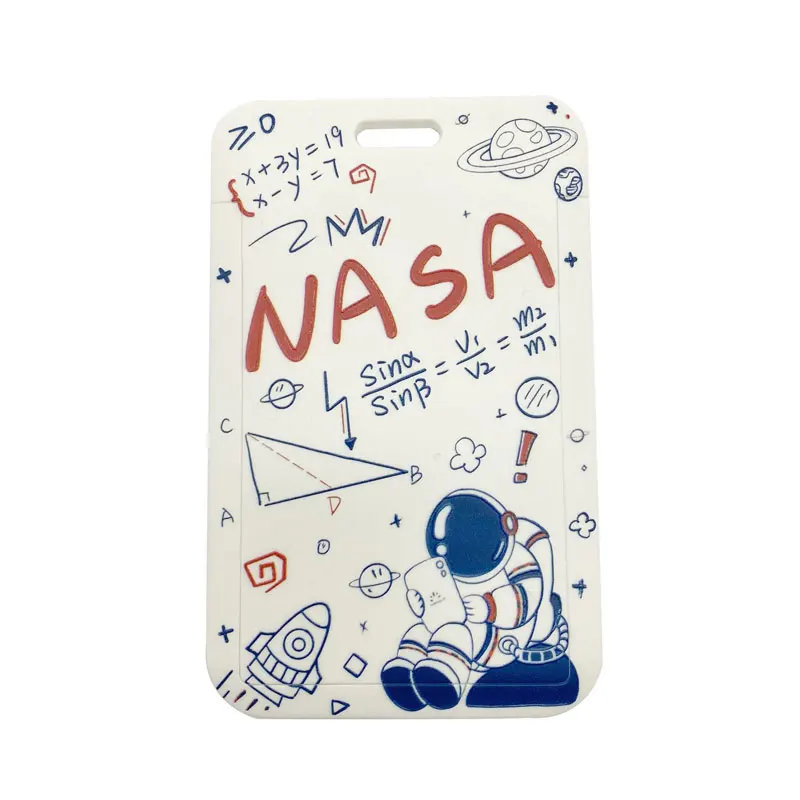2022 hot selling ID Badge Holder Cute Credit Card Case Neck Pouch Lanyard with Cartoon Shield for Students Tee