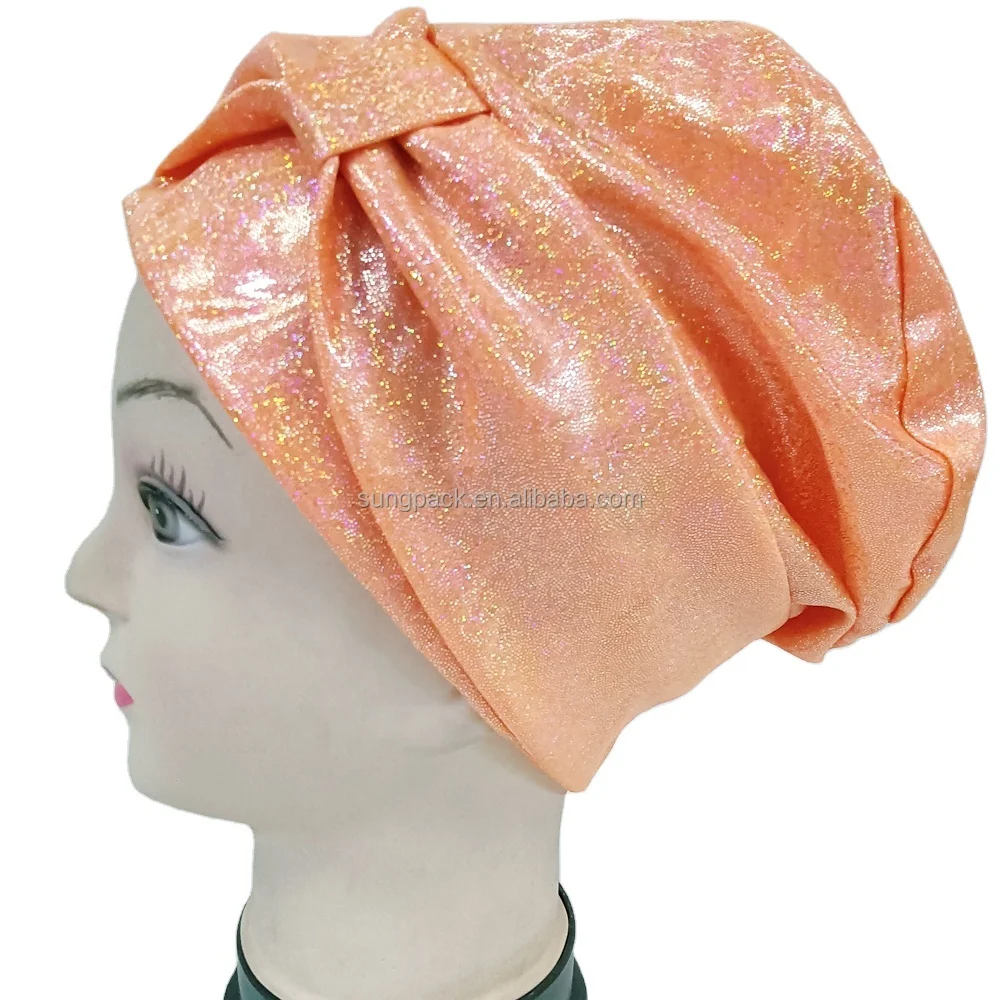 Black Women Long Hair Spandex Swim Caps Comfortable No-Slip Unisex Swimming Hat