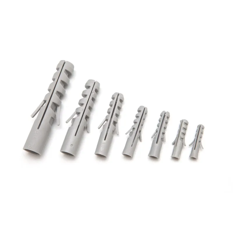 High Quality 6mm 7mm 8mm 10mm 12mm Plastic Nylon PE Screw Anchor  Expand Nail Wall Plugs