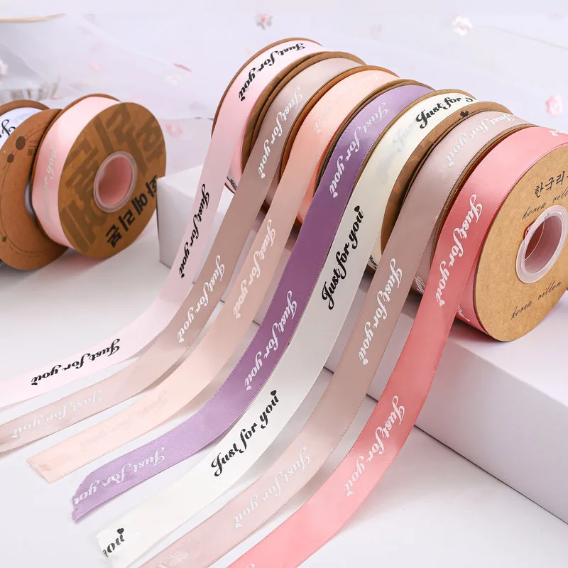 INUNION Decorative Printed Grosgrain Ribbon Gifts Git Bows Christmas Custom Branded Polyester Roll Satin Ribbon For Packing