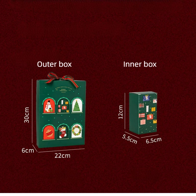 Creative designed foldable paper biscuit packaging boxes christmas cookie gift box  with window