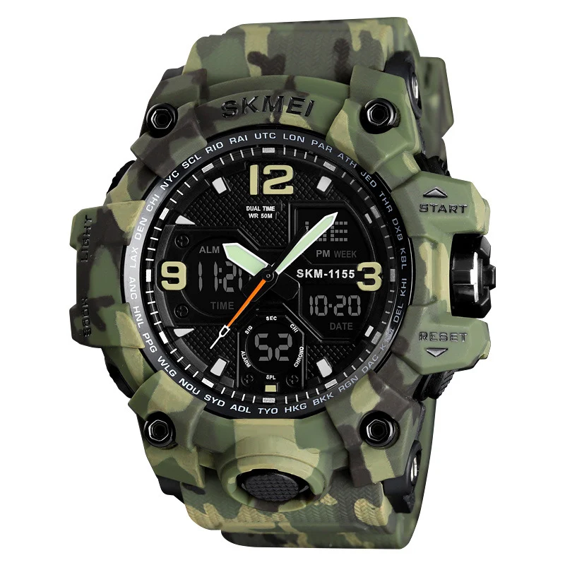1155b Hot Selling Outdoor Shockproof Watches Men Wrist Waterproof Gray Digital Reloj Sport Watch