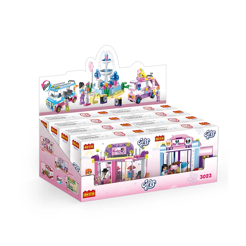 COGO 8 in 1 Educational Fashion Shop Girls Gift Assemble Bricks Building Blocks Toys for Kids