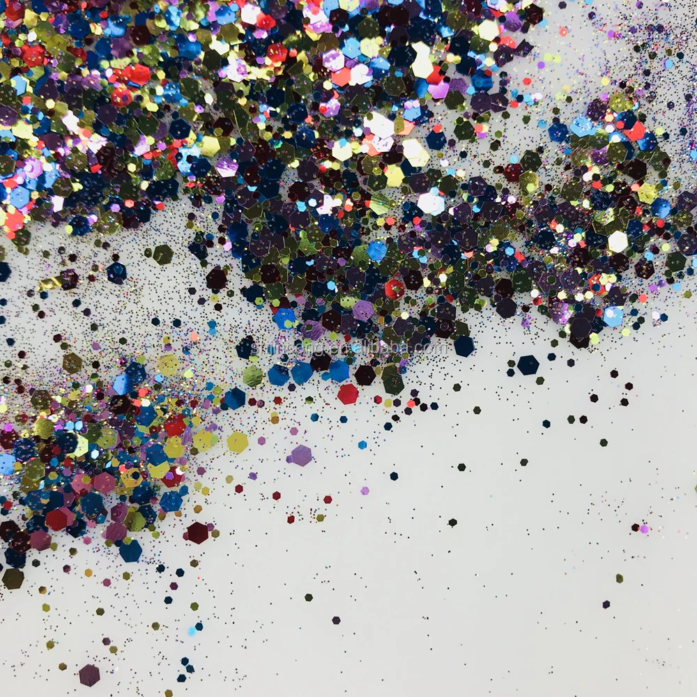 Bulk Wholesale PET Eco-friendly Fine Chunky Holiday Glitter Powder in Shaker For Craft Decorations Nail Art