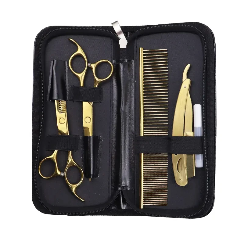 2024 6 inch hair cutting scissors thinning shears kit stainless steel barber scissors set for hairdresser Haircut Hairdressing