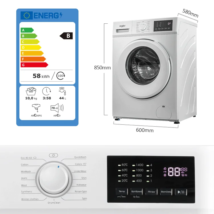 IM стиральная и сушильная машина 2 в 1 комбо Whirlpool 8 кг/9 кг/10 кг Домашняя одежда шайба полно-автоматическая с