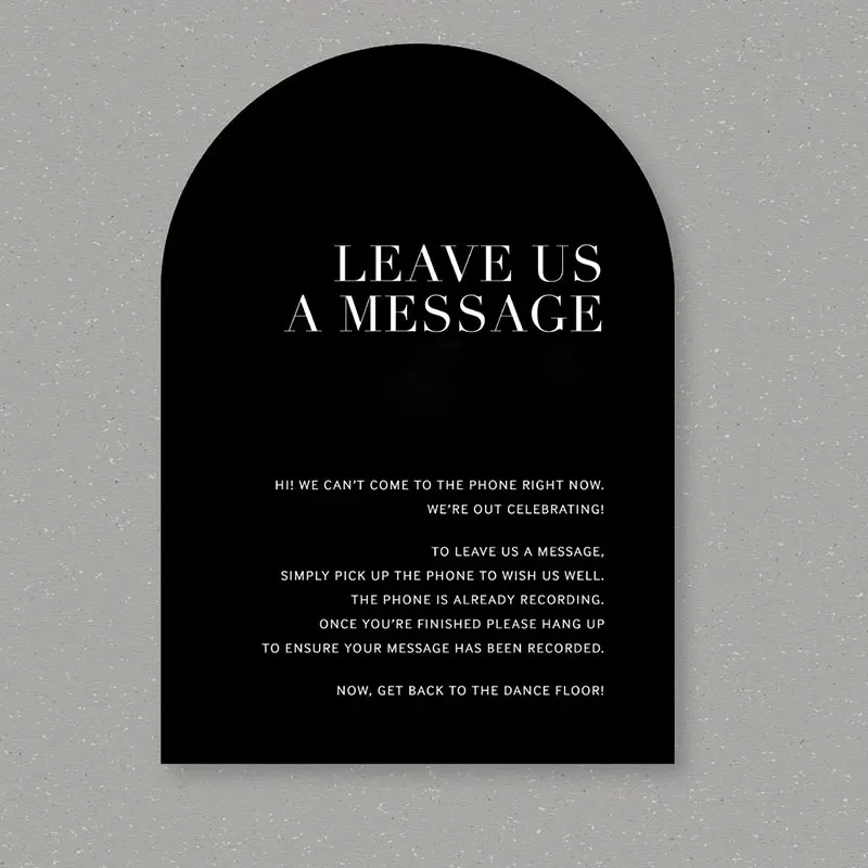 Audio Guestbook Pick Up The Phone Leave A Message Acrylic Wedding Sign