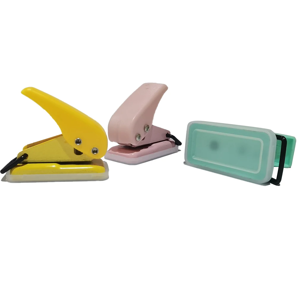 Custom logo mini one hole 1.5mm mini paper punch for home office school