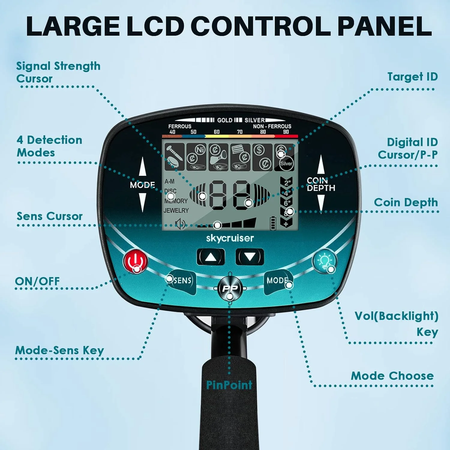 Best metal detector Tianxun TX-910 long range metal detector gold and silver treasure hunting detector