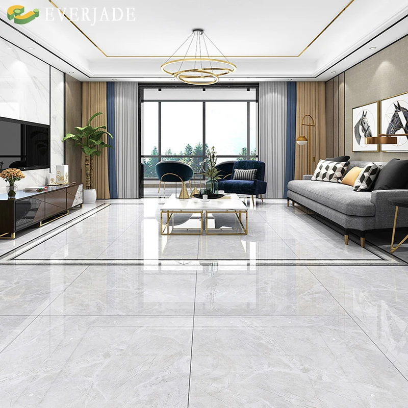 White Full Polished Glazed Porcelain living room Ceramic Tile Marble Tiles 600X600 Ceramic floor