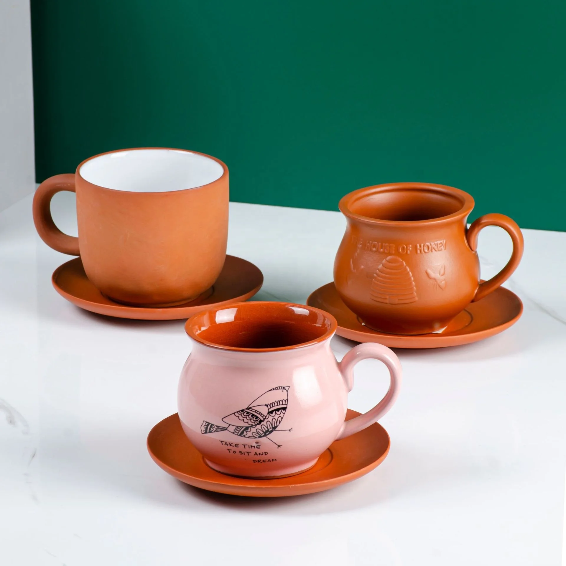 Hot sell Canada style handmade terracotta clay water bottle with lid creative ceramic cup porcelain mugs stoneware water bottle