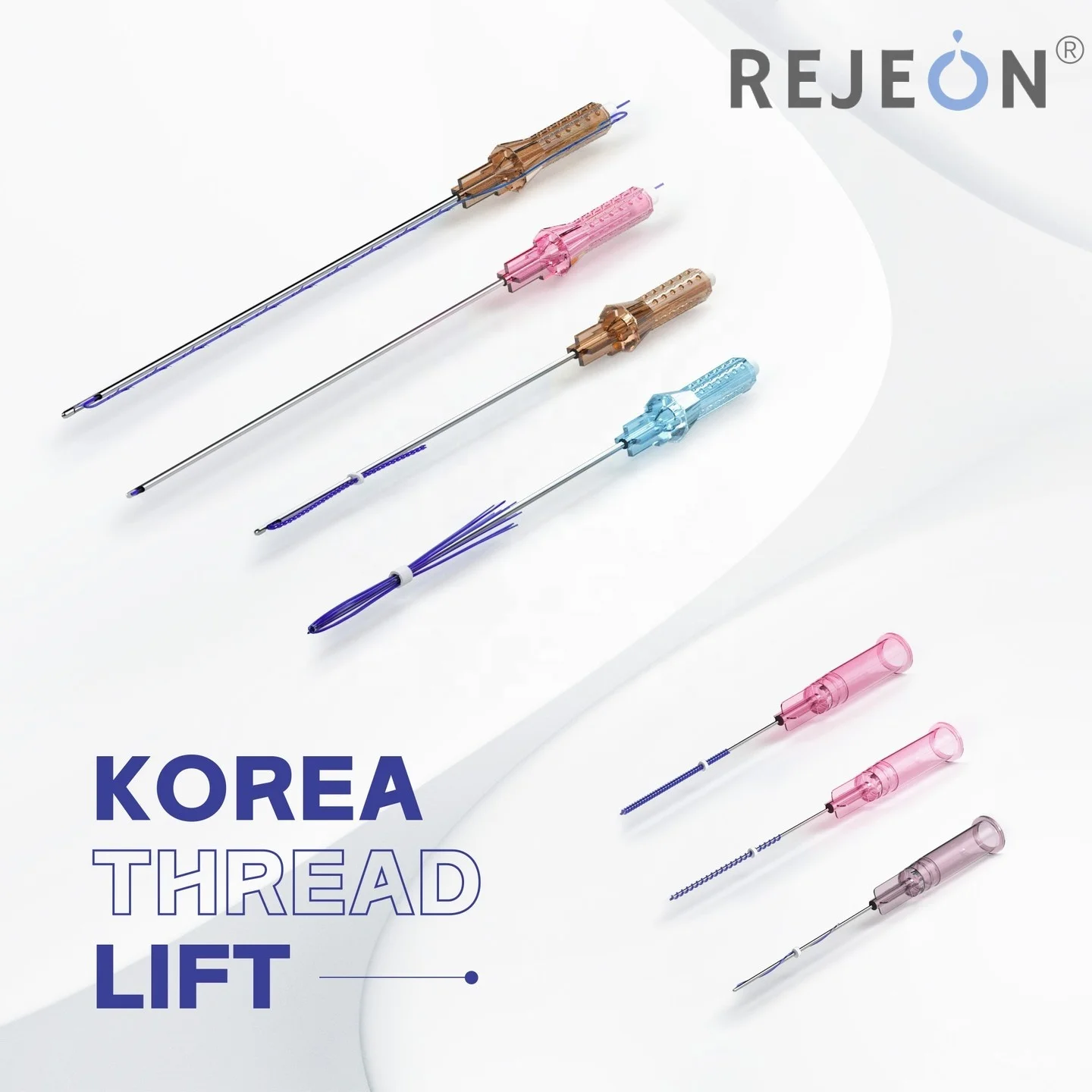 REJEON pdo mono mesh threads blunt needle lift Pdo Thread Lift Korea 19G 100mm PDO Thread 360 degree cog
