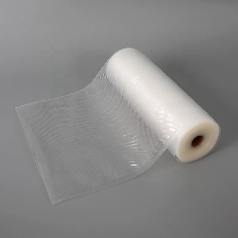2024 Hot Sale One Side Embossed Transparent Nylon Vacuum Roll Flim For Frozen Foods Heat Seal Vacuum Sealer Bag Vacuum Pouch