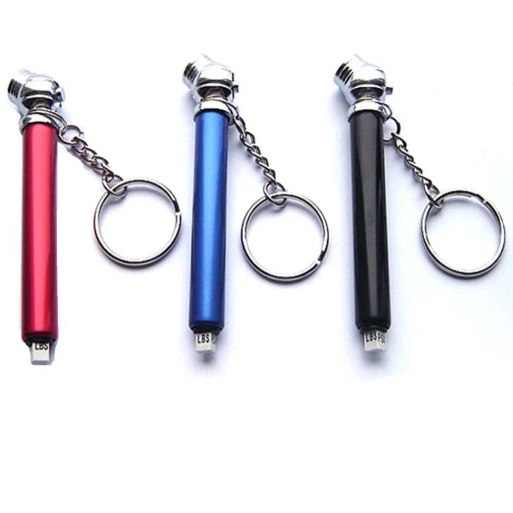 Aluminum Zinc Alloy Automotive Accessories Plastic Key Chain/ring Mini Tire Pressure Gauges