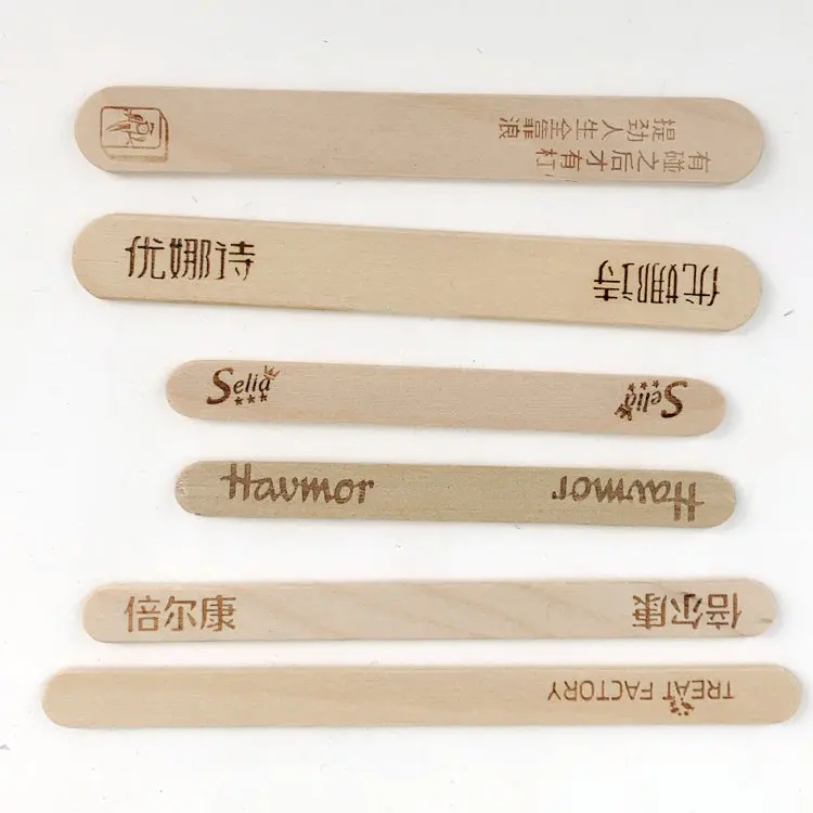 Custom ice cream sticks craft wood sticks logo popsicle stick