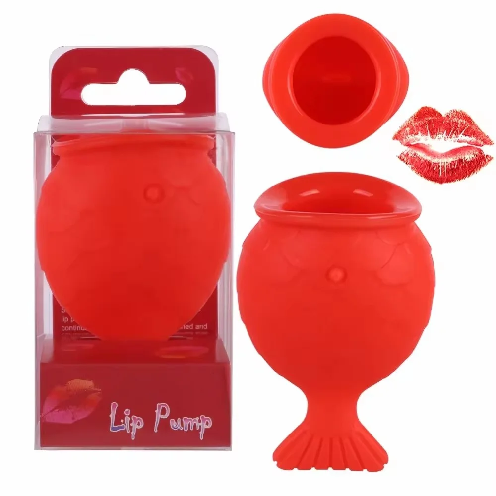 Women Silicone Sexy Full Lip Plumper fish shape Lip Enhancer Device Nipple Increase lips Plump Pro