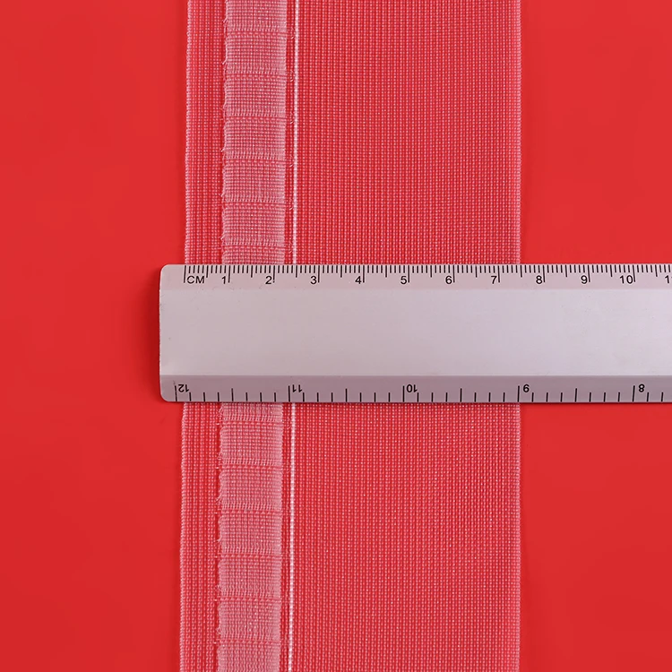 
Cheap price polyester 7.5cm transparent belt style nylon snap trim yarn curtain tape for home 