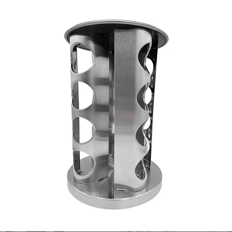 Popular stainless steel set 16 seasoning bottles rack with rotating rack spice rack rotatable Glass Jars