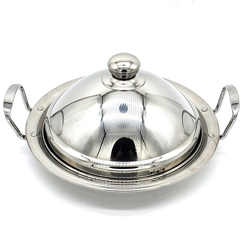 Factory direct sale Arabian high quality Stainless steel Taji pot food dish with lid dinner plates
